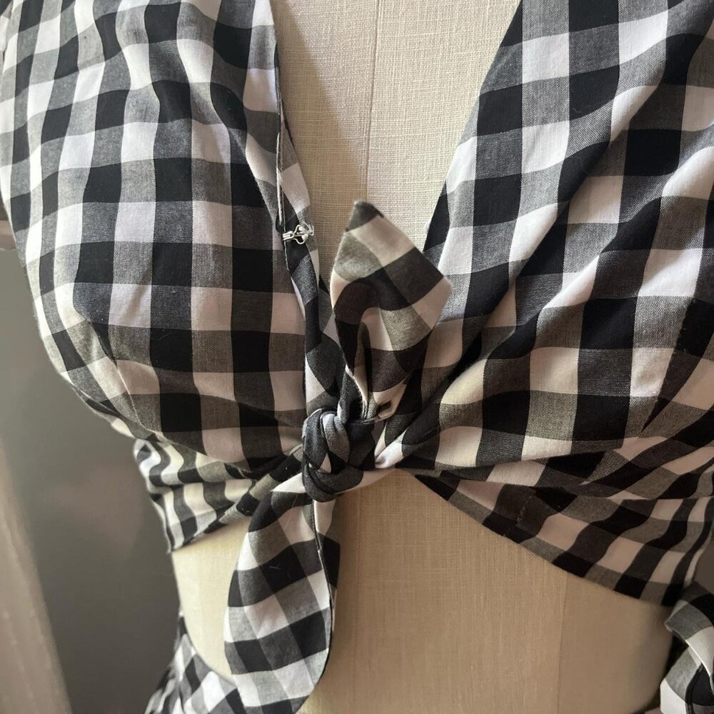 1950s 2-piece Joana black white gingham set rockabilly pinup set - Picture 2 of 6
